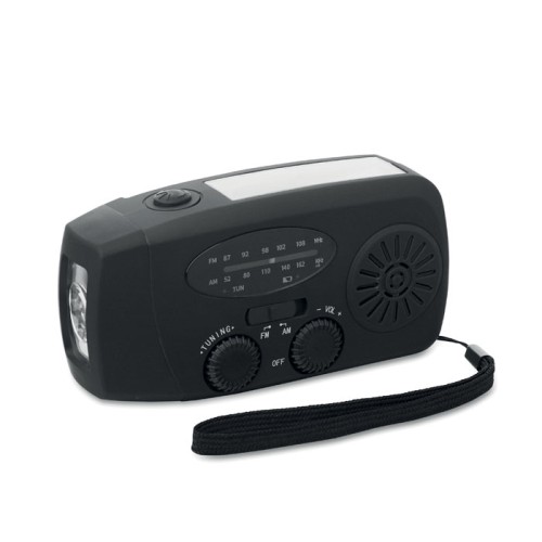 Przenośne radio AM/FM z ABS z latarką LED i powerbankiem 1200 mAh