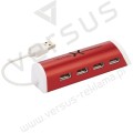 Aluminiowy 4-portowy hub USB/podstawka na telefon