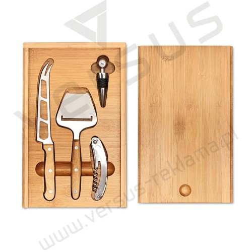 Zestaw do sera i wina z bambusa Wine&Cheese