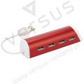 Aluminiowy 4-portowy hub USB/podstawka na telefon