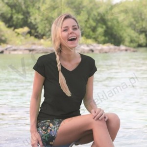 T-shirt damski V-neck