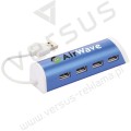 Aluminiowy 4-portowy hub USB/podstawka na telefon