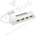 Aluminiowy 4-portowy hub USB/podstawka na telefon