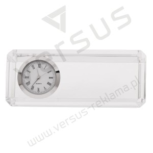 Kryształowy przycisk do papieru z zegarem Cristalino