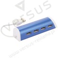 Aluminiowy 4-portowy hub USB/podstawka na telefon