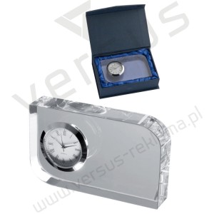 Szklany blok z zegarkiem