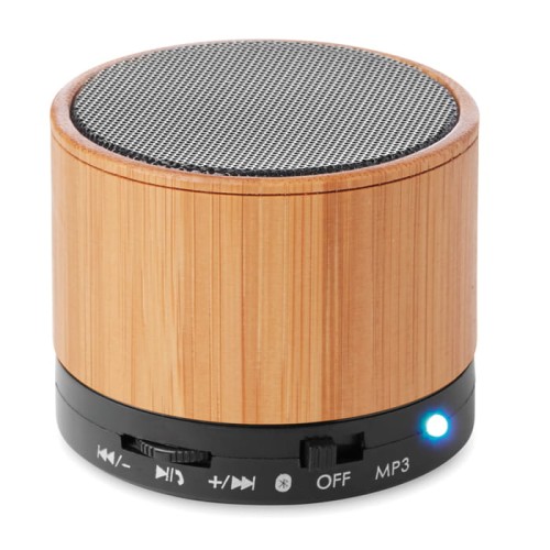 Głośnik bluetooth w bambusowej obudowie Round Bamboo
