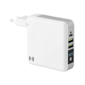 Power bank z ładowarką indukcyjną i adapterami Topower