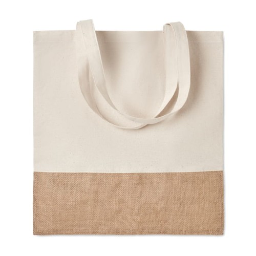 Bawełniana torba z elementami z juty India Tote 160 g