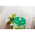Szklany kubek w kształcie słoika ze słomką Tropical Twist