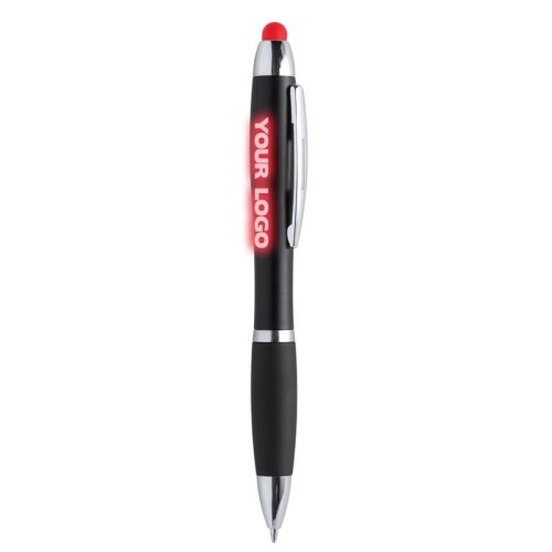 Plastikowy długopis touchpen z podświetlanym logo 