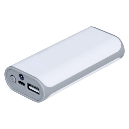 Power bank 4000 mAh z lampka LED i 4 diodami wskazującymi poziom naładowania