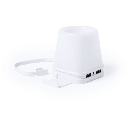 Hub USB 2.0 z pojemnikiem na przybory do pisania i stojakiem na telefon