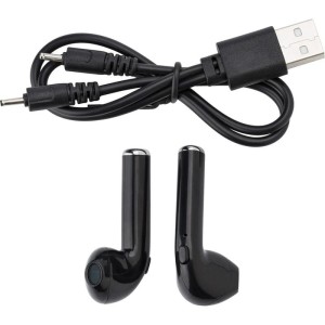 Bezprzewodowe słuchawki douszne z kablem micro USB w etui