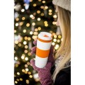 Kubek termiczny 400 ml Air Gifts, z kolorową silikonową opaską