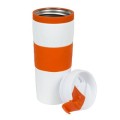  Kubek termiczny 400 ml Air Gifts, z kolorową silikonową opaską