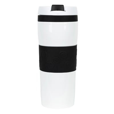  Kubek termiczny 400 ml Air Gifts, z kolorową silikonową opaską