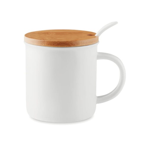 Porcelanowy kubek z bambusową pokrywką Kenya