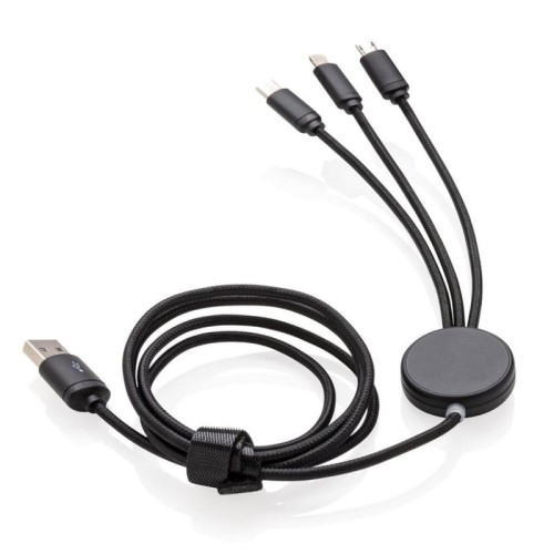 Pleciony kabel do ładowania 3w1 z podświetlanym logo