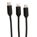 Pleciony kabel do ładowania 3w1 z podświetlanym logo