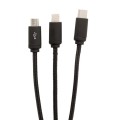 Pleciony kabel do ładowania 3w1 z podświetlanym logo