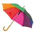 Kolorowy parasol z drewnianą rączką