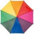 Kolorowy parasol z drewnianą rączką