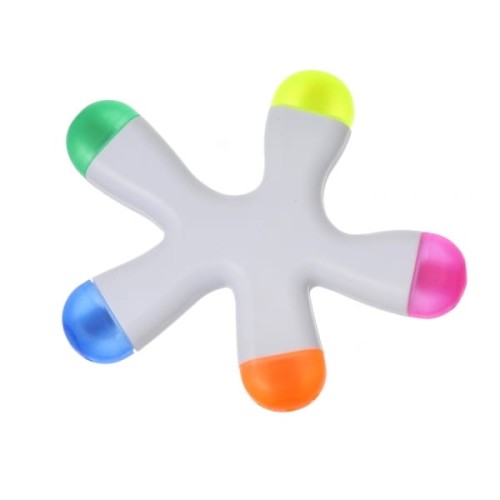 Zakreślacz 5 kolorów w kształcie rozgwiazdy