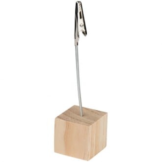 Stojak na notatki na drewnianej kostce