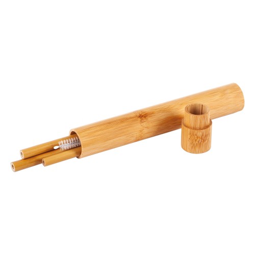 Zestaw słomek do napojów z bambusa NATURE