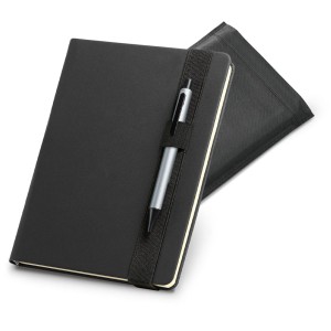 Gładki czarny notes zamykany gumką SHAKESPEARE