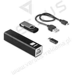 Zestaw upominkowy powerbank + pendrive Powerflash