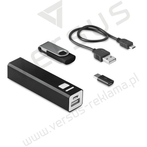 Zestaw upominkowy powerbank + pendrive Powerflash