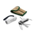 Zestaw awaryjny ze stali nierdzewnej latarka + scyzoryk ARAD