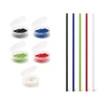 Silikonowe słomki wielokrotnego użytku w praktycznym opakowaniu DRINKY