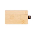 Pamięc flash 16gb w bambusowej obudowie w kształcie karty Creditcard Plus