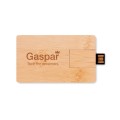 Pamięc flash 16gb w bambusowej obudowie w kształcie karty Creditcard Plus