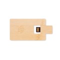 Pamięc flash 16gb w bambusowej obudowie w kształcie karty Creditcard Plus