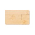Pamięc flash 16gb w bambusowej obudowie w kształcie karty Creditcard Plus