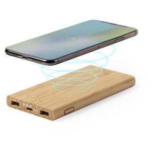 Bambusowy bezprzewodowy power bank 5000 mAh