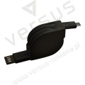 Kabel zwijany z końcówką USB oraz micro USB