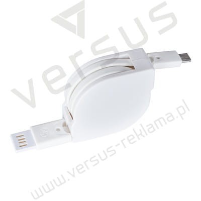 Kabel zwijany z końcówką USB oraz micro USB