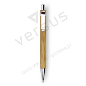 Bambusowy długopis z metalowymi elementami