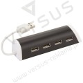 Aluminiowy 4-portowy hub USB/podstawka na telefon