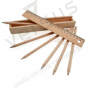 Zestaw szkolny w drewnianym pudełku