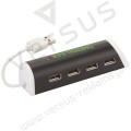Aluminiowy 4-portowy hub USB/podstawka na telefon