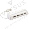 Aluminiowy 4-portowy hub USB/podstawka na telefon