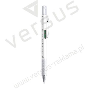 Długopis wielofunkcyjny z linijką, poziomicą i śrubokrętem